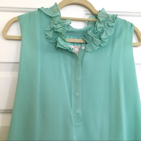 J Crew Silk Blouse Naomi in Gorgeous Blue Green - Picture 3 of 8